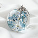 Transparent ball. Colours in epoxy resin. Blue flower in resin, Pendant, Samara,  Фото №1
