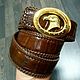 Order Genuine crocodile leather belt, in brown color!. SHOES&BAGS. Livemaster. . Straps Фото №3