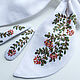 Bow and 2 hairpins - 'Rowan' white linen, embroidery, Hairpins, Fryazino,  Фото №1
