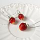 'Strawberry ' pendant and earrings. Jewelry Sets. Country Cottage. My Livemaster. Фото №4