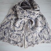 Аксессуары handmade. Livemaster - original item Felted women`s scarf.Warm long felted scarf made of silk and wool. Handmade.
