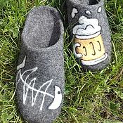 Обувь ручной работы handmade. Livemaster - original item Gift to man. Mens felted Slippers. Handmade.