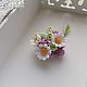   С ромашками. Брошь-булавка. Knitted flowers. Ярмарка Мастеров.  Фото №6