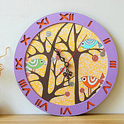 Для дома и интерьера handmade. Livemaster - original item Wall Clock Fairy Birds Hand Painted. Handmade.