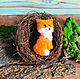Fox brooch made of wool. Brooches. handmade toys by Mari (handmademari). My Livemaster. Фото №5
