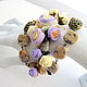 Floral fantasy. Bracelet with flower jade and the colors of the fabrics, Bead bracelet, Gelendzhik,  Фото №1