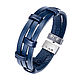 Bracelet blue leather three, Bead bracelet, Moscow,  Фото №1