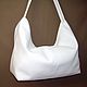 Order Bag from soft genuine leather in white. Bags and accessories. Alexandra (SSbagS). Livemaster. . Sacks Фото №3