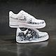 Кроссовки белые,кастом кроссовок Nike Air Force,Горгона,ручная роспись. Кроссовки. Olgavolgoart. Роспись одежды и обуви. Кастом. Ярмарка Мастеров.  Фото №5