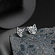 Cat Earrings (Cat) | Silver | Geometry Collection, Stud earrings, Moscow,  Фото №1