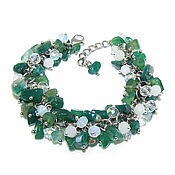 Украшения handmade. Livemaster - original item Green agate bracelet and beads 