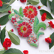 Украшения handmade. Livemaster - original item Flower brooch made of beads. Handmade.