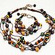 Necklace with cords A little sun, beads, brown yellow green light. Necklace. Ritasdreams (ritasdreams). My Livemaster. Фото №5