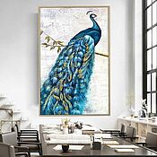 Картины и панно handmade. Livemaster - original item Oil painting with peacock. Beautiful peacock in the picture.. Handmade.