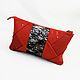 Clutch bag red leather Rubin,Burgundy color handbag, Clutches, Ulyanovsk,  Фото №1