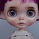 Кукла Блайз (Blythe Doll) custom, ooak doll, с фиолетовыми волосами, Шарнирная кукла, Москва,  Фото №1