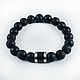 Bracelet made of volcanic lava and Carbon-titanium beads. Jewelry Sets. asgdesign. Online shopping on My Livemaster.  Фото №2