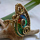 Brass ring with stained glass insert ' Other snails'. Rings. IVA rainbow art. My Livemaster. Фото №4