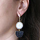 Order Earrings with quartz and black agate, black and white earrings as a gift. Irina Moro. Livemaster. . Earrings Фото №3
