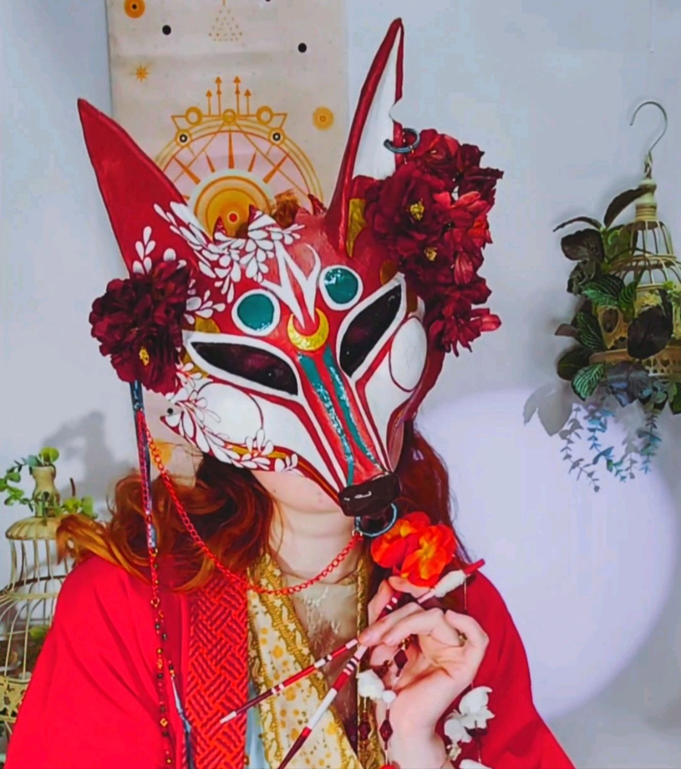 Маска китцунэ, демоническая лиса, китсуне, лисица, хулицзин, kitsune в ...