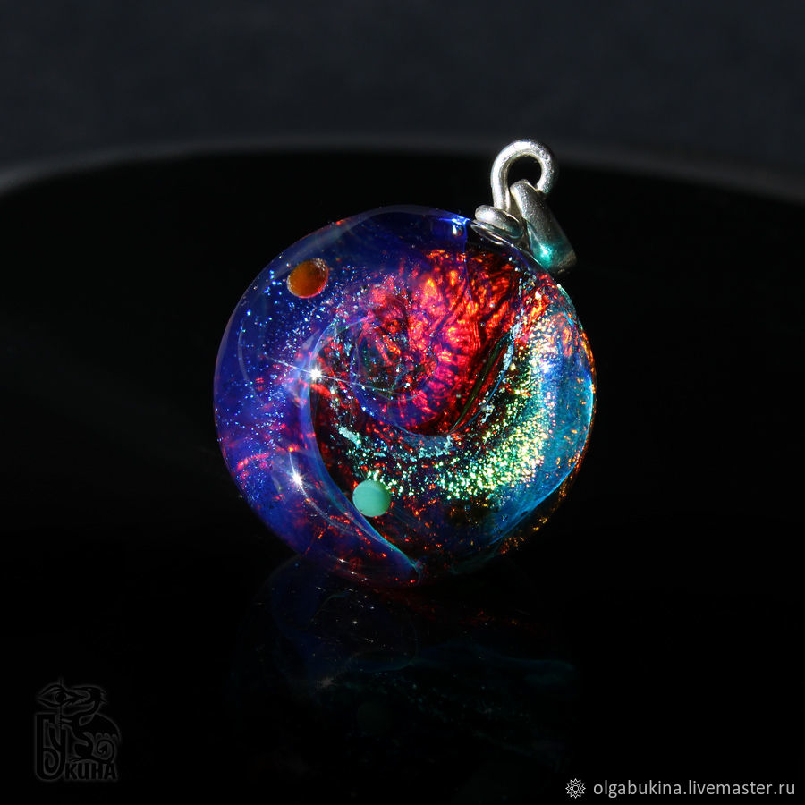 Pendant ball Other planet. Galaxy space Glass Universe Necklace, Pendant, Moscow,  Фото №1
