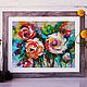 Painting with roses 'Rainbow Holiday' oil on canvas. Pictures. Svetlana Samsonova. My Livemaster. Фото №5