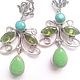 Order pair of earrings with turquoise and peridot. 'Lady Charm'. Livemaster. . Beads1 Фото №3