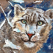 Картины и панно handmade. Livemaster - original item Picture: Snow leopard. Print from the author`s work. Handmade.