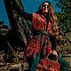 Комплект пончо-трансформер и сумка "Закат", Кардиганы, Новокузнецк,  Фото №1