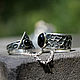 Double ring with chains of silver 'Ethno' with obsidian. Rings. Sunny Silver. My Livemaster. Фото №6