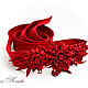Cinturón de gamuza Flores rojas de cuero de las mujeres, Belt, Kursk,  Фото №1