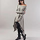 Grey Asymmetrical Sweater/Cozy Sweater/ Sweater Dress/Knit Dress/F1747. Sweaters. Flo Atelier. Online shopping on My Livemaster.  Фото №2