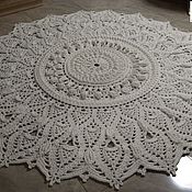 Для дома и интерьера handmade. Livemaster - original item Carpets for home: large openwork round carpet Snowflake-2. Handmade.