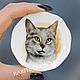 Винтаж: Тарелка миниатюра фарфор кот кошка Англия 19, Тарелки винтажные, Москва,  Фото №1