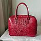 Заказать Классическая сумка из кожи крокодила винного цвета. Chic bags. Ярмарка Мастеров. . Классическая сумка Фото №3