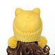 A set of winter 3 PCs: Hat with ears Cat, bib and mitts, knitted. Caps. Space Cat Knitting. My Livemaster. Фото №4
