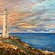 Старый маяк на берегу 30 на 40см Картина белый маяк в море масло холст. Картины. Картины от  Ирины. Ярмарка Мастеров.  Фото №5