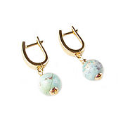 Украшения handmade. Livemaster - original item Blue earrings, small earrings, baby hoop earrings. Handmade.