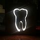 Gift for the dentist lamp night light tooth, Souvenirs by profession, Moscow,  Фото №1