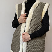 Одежда handmade. Livemaster - original item Women`s vest lambskin. Handmade.