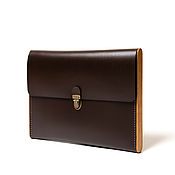 Women's handbag made of genuine leather and wood-Molly model