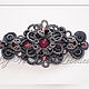 Hair clip 'Pink &Grey'. Hairpins. Soutache necklaces and accessories. Online shopping on My Livemaster.  Фото №2