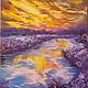 Oil painting sunset 50/40 'There on the edge of the earth-4', Pictures, Murmansk,  Фото №1