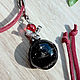 Amber. Pendant 'Red and black' amber silver furn Yuk, Pendants, Moscow,  Фото №1