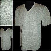 Мужская одежда handmade. Livemaster - original item 100% linen.Men`s t-shirt 