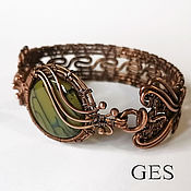 Украшения handmade. Livemaster - original item Copper bracelet with agate. Handmade.