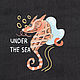 Футболка с рисунком Конёк и надписью "under the sea". Футболки и топы. 'Бырочка'. Ярмарка Мастеров.  Фото №6