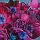 Painting 'Bright anemones' oil on canvas on a stretcher 60h60cm, Pictures, Moscow,  Фото №1