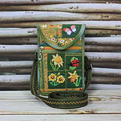 Сумки и аксессуары handmade. Livemaster - original item Small Handbag, For Phone, For Walking, Case, With Embroidery. Handmade.