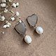 Серьги с жемчугом и перламутром, сердца. Серьги классические. Katerina Moroz accessories for you (katerinamoroz). Ярмарка Мастеров.  Фото №5